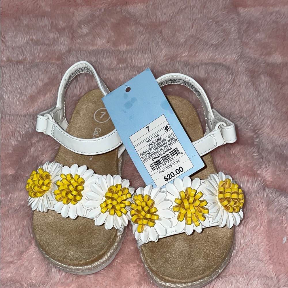 Cat & Jack White and Yellow Floral Sandals
